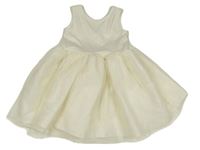 Smetanové slavnostní šaty s krajkovou sukní H&M