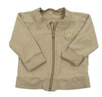 Hnedá melírovaná prepínaci mikina s králikom