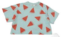 Svetlomodré crop tričko s melónmi H&M