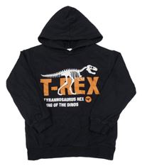 Čierna mikina s kostrou dinosaura a kapucňou H&M