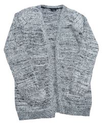 Sivo-čierny chlpatý svetrový cardigan page