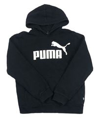 Čierna mikina s logom a kapucňou Puma