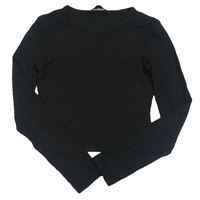 Černé žebrované crop triko New Look