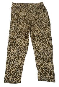 Béžovo-černé leopardí legíny 