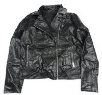 Čierny koženkový crop krivák kiabi