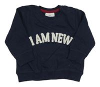 Tmavomodrá mikina s 3D nápisom Topomini