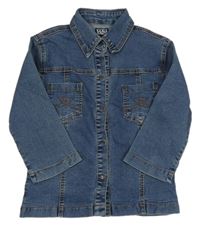 Modrá rifľová blúzka s vreckami