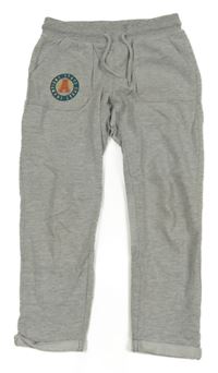 Sivé melírované tepláky s potlačou Pep&Co