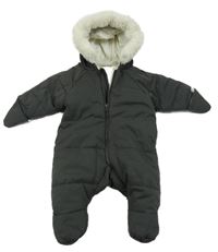 Tmavosivá šušťáková zimná kombinéza s kapucňou