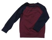 Vínovo-tmavomodré thermo tričko Lupilu