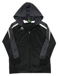 Černo-šedá sportovní propínací mikina s logem erima