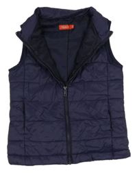 Tmavomodrá šušťáková zateplená vesta