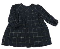 Tmavomodro-zlaté kockované šaty Zara