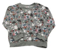 Tmavosivá mikina s králikmi a pejsky Papagino