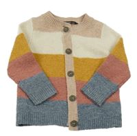 Smetanovo-okrovo-ružový pruhovaný prepínaci sveter George