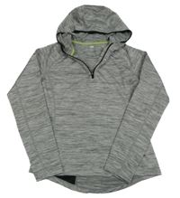 Šedá melírovaná sportovní mikina s kapucí H&M