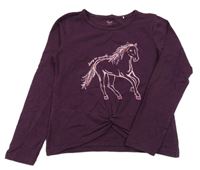 Fialové triko s koníkem Yigga