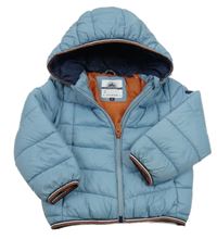 Světlemodrá šusťáková zimní bunda s kapucí C&A