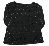 Čierne bodkovaná é crop tričko H&M