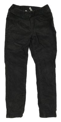 Tmavosivé elastické manšestráky H&M