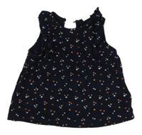 Tmavomodrý top se srdíčky H&M