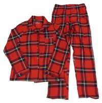 Červeno-tmavomodré kostkované pyžamo Primark