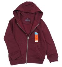 Nové - vínová propínací mikina s kapucí Primark