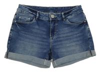 Tmavomodré riflové kraťasy C&A