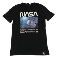 Čierne tričko s potiskem - NASA