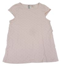 Světlerůžové puntíkaté pyžamové tričko H&M