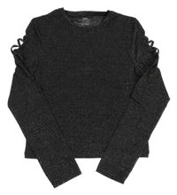 Černo-stříbrné crop triko M&S