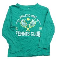 Zelené tričko s tenisovými raketami zn. H&M