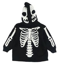 Černá mikina s kostrou a kapucí H&M