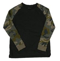 Černo-khaki triko s army rukávy Next