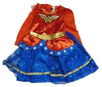 Kostým - Červeno-modré šaty s pláštěm - Wonder Woman Tu