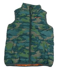 Kaki-zelená šušťáková army zateplená funkčná vesta Mountain Warehouse