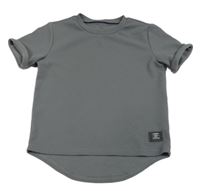 Antracitové žebrované tričko Shein