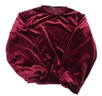 Vínová zamatová mikina Little kids