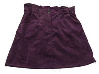 Fialová rebrovaná zamatová sukňa Yigga