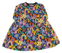 Tmavomodro-barevné květované šaty F&F