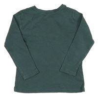 Tmavozelené žebrované triko Tu