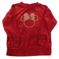 Červená plyšová mikina s Minnie George