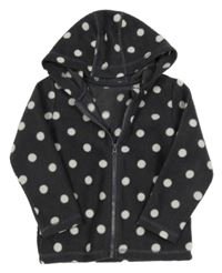 Antracitovo-biela bodkovaná prepínaci fleecová mikina s kapucňou George