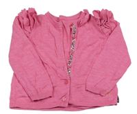 Ružový prepínaci sveter s volánikmi