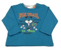 Tmavomodré mikinotriko s líškou a nápismi Ergee