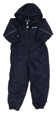 Tmavomodrá šusťáková zateplená funkční kombinéza s kapucí Regatta