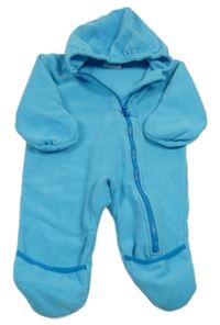 Svetlomodrá fleecová kombinéza s kapucňou Topomini