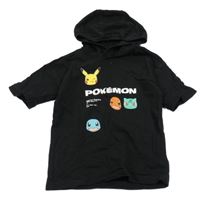 Černé tričko s pokémony a kapucí Reserved