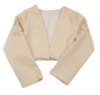 Svetloružové bolerko s výšivkami květů