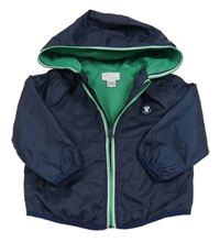 Tmavomodrá šušťáková jarná bunda s kapucňou Chicco